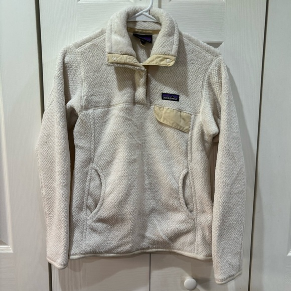 PATAGONIA Women’s Re-Tool Snap-T Fuzzy Pullover Fleece - white/cream, size S - Picture 4 of 8